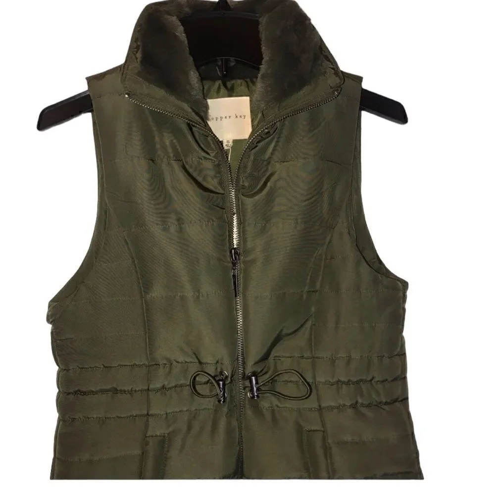 KIDS Copper Key Girls Olive Green  Vest NWT